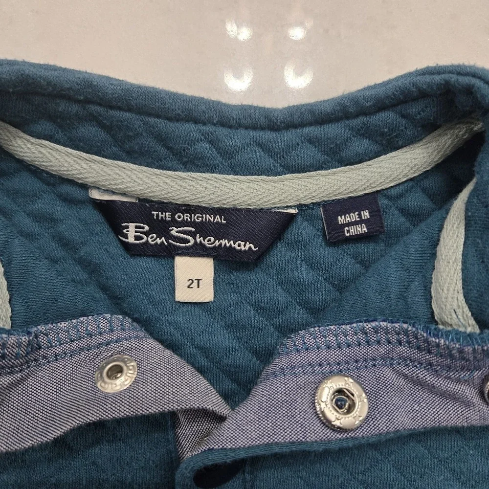 Ben Sherman 3 Pcs Set Quilted Sweatshirt‎ 2T Boys Teal Burnt Orange Navy Blue